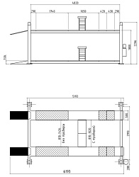 Комплект F4D-4 Подъемник 4-хст. г/п 4т,эл/гидр. с траверсой+T 7202 TAB Стенд сход-развал 3D